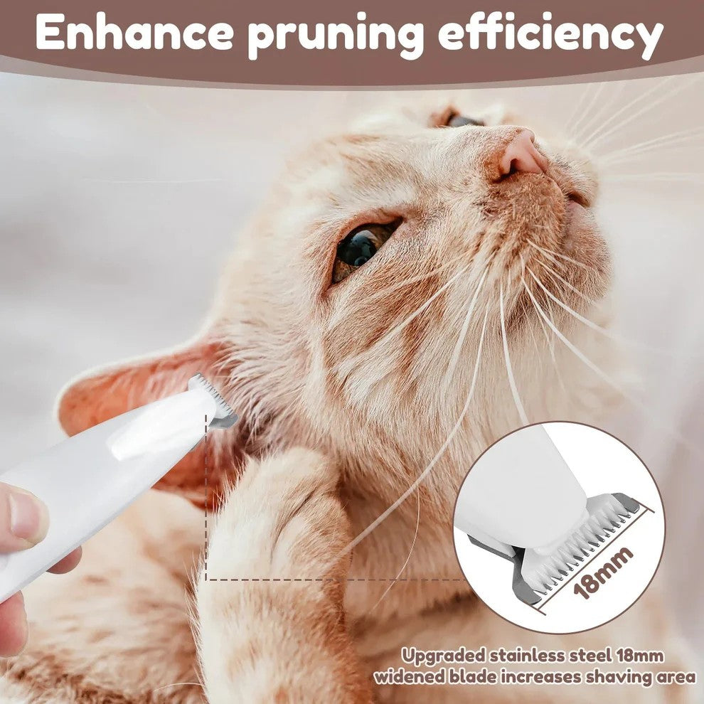 LED Pet Trimmer - Waterproof Pet Clippers with Safety Light & Wide Blade