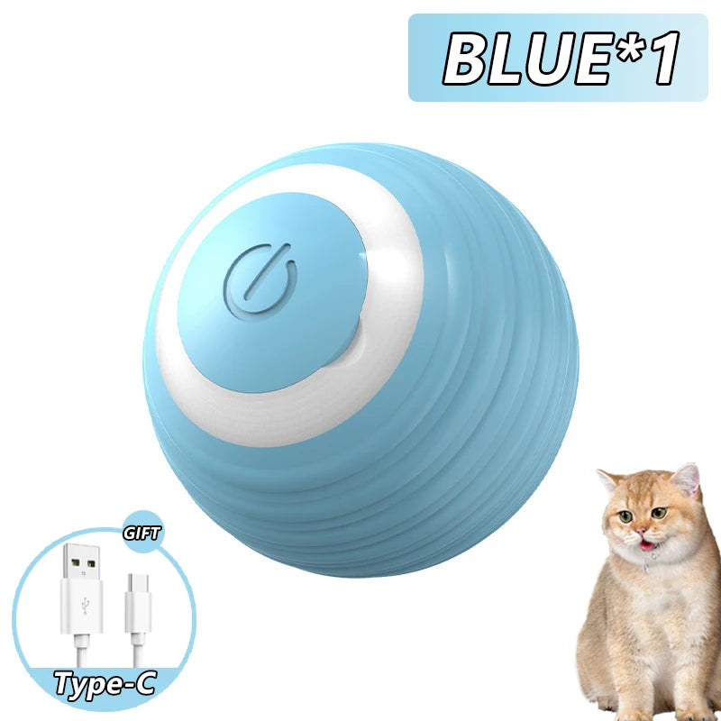 Automatic Rolling Cat Toy with Faux Tail