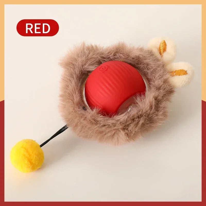 Automatic Rolling Cat Toy with Faux Tail