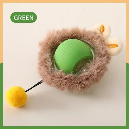 Automatic Rolling Cat Toy with Faux Tail