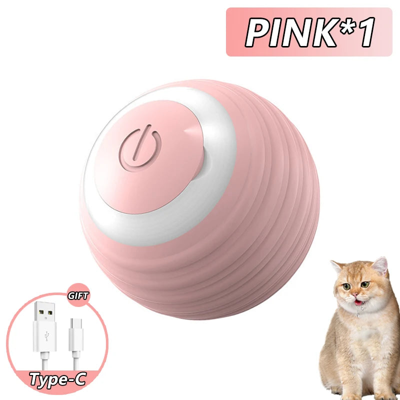 Automatic Rolling Cat Toy with Faux Tail